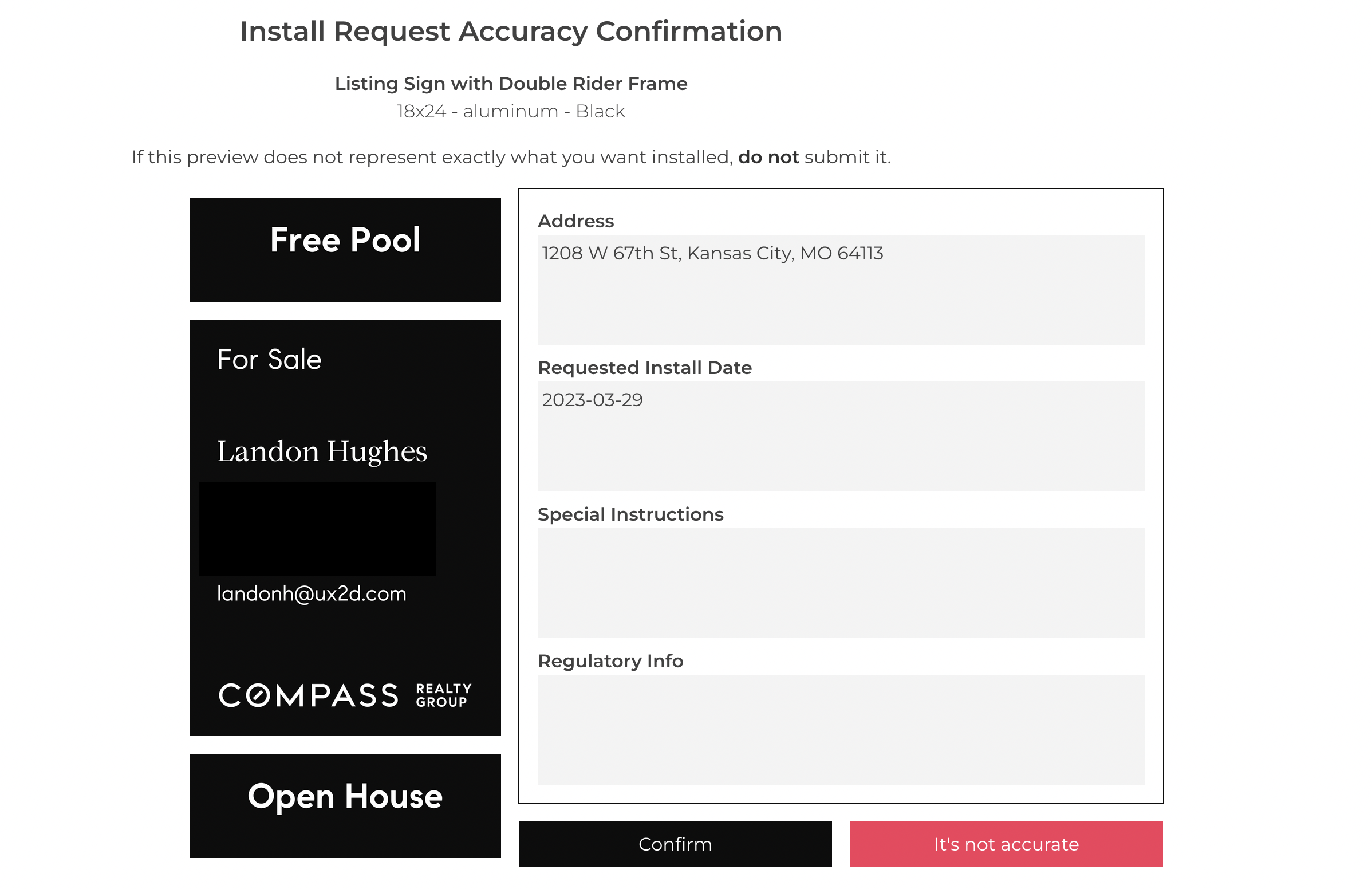 Install Accuracy Confirmation